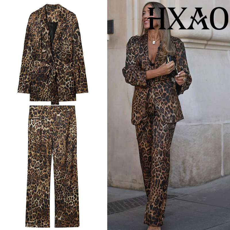 Women'S Formal Wear Suits - HXAO Leopard Pants Sets 2 Piece