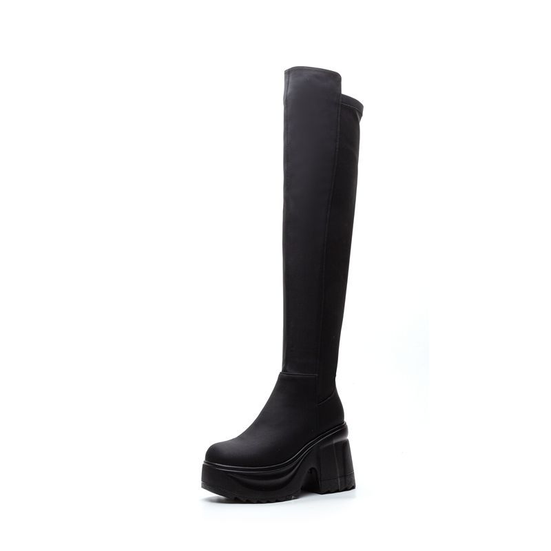 Women Formal Wear Heels - Womens Knee High Thick Sole Wide