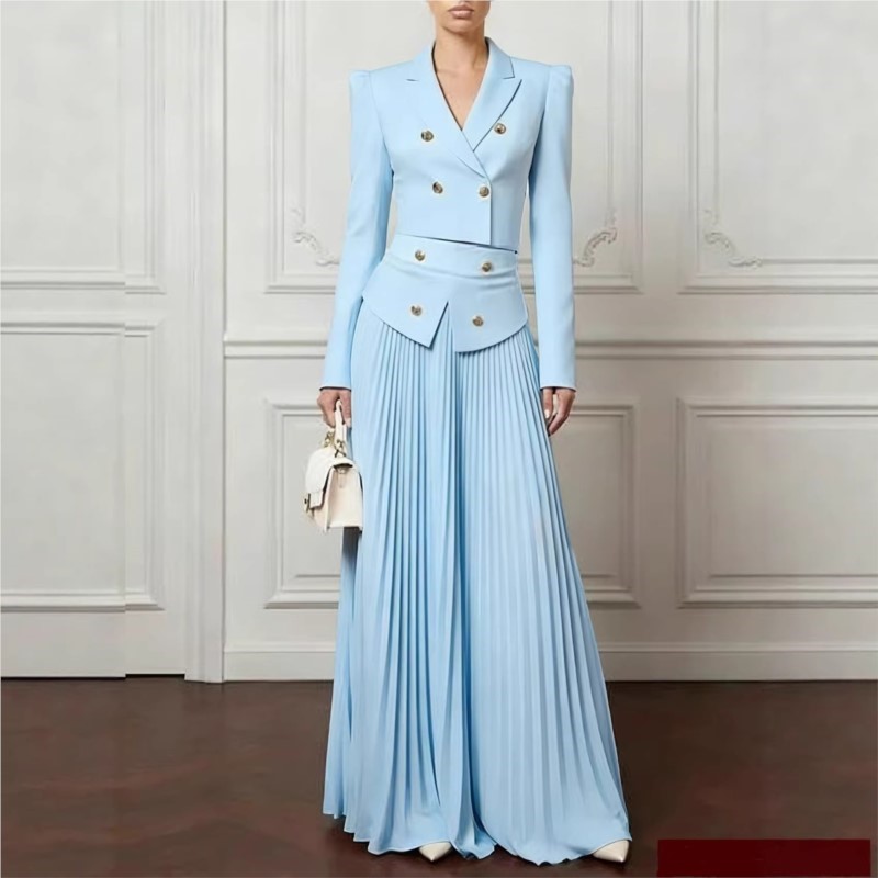 Women'S Formal Wear Suits - Elegant Temperament 2-Piece Set Lapel Button