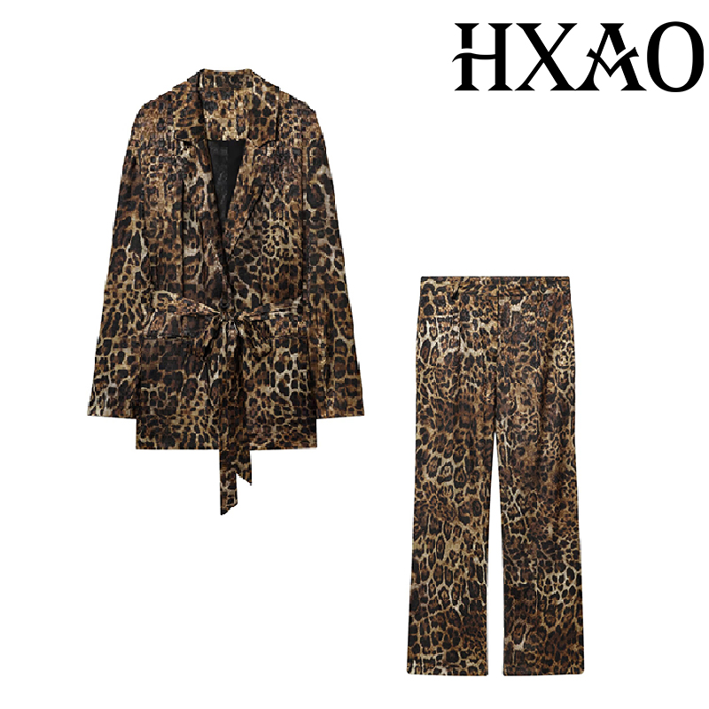 HXAO Leopard Pants Sets 2 Piec - огляд і ціна Women'S Formal Wear Suits