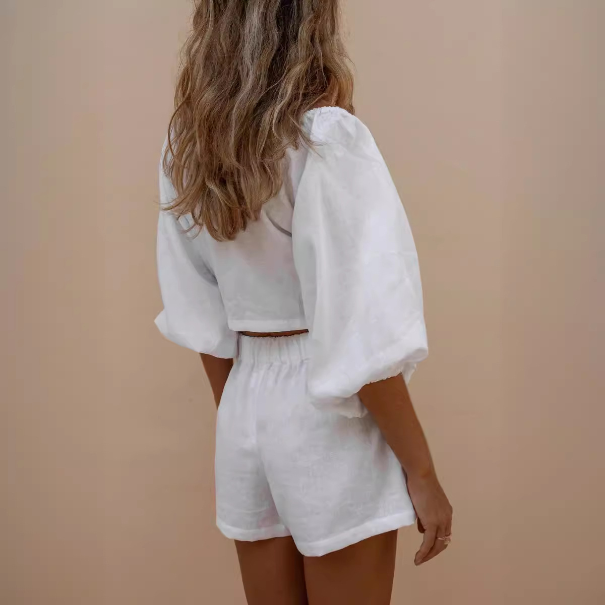Puff Sleeve Lace Shorts Monoch - огляд і ціна Monochrome Suit Set