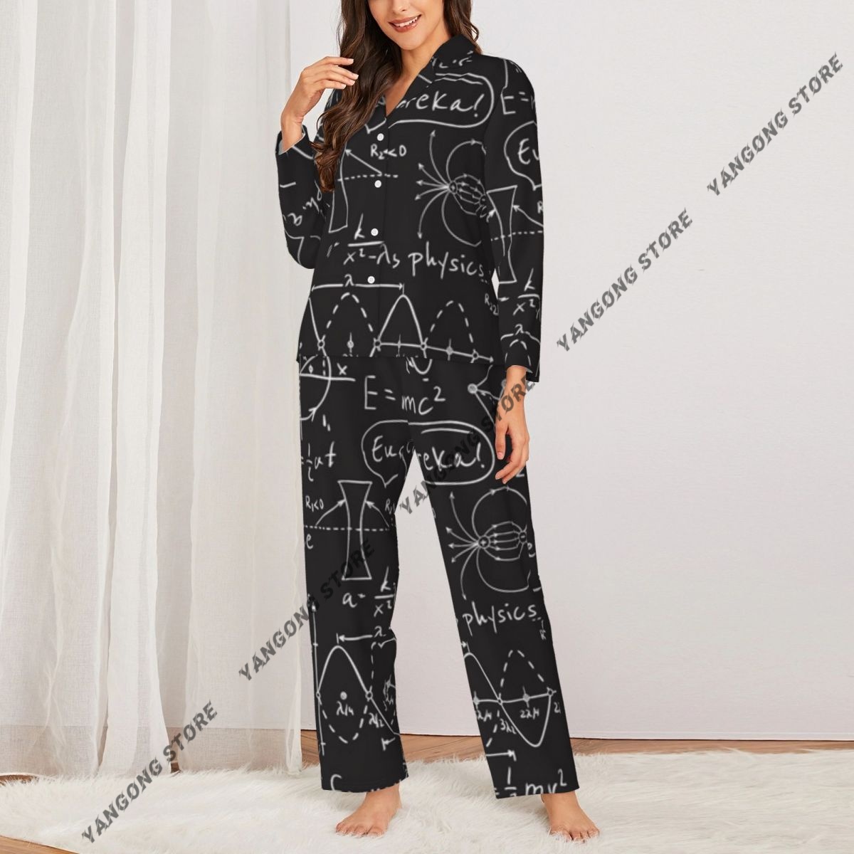 Women Sleepwear Pajamas Scienc - огляд і ціна Monochrome Suit Set