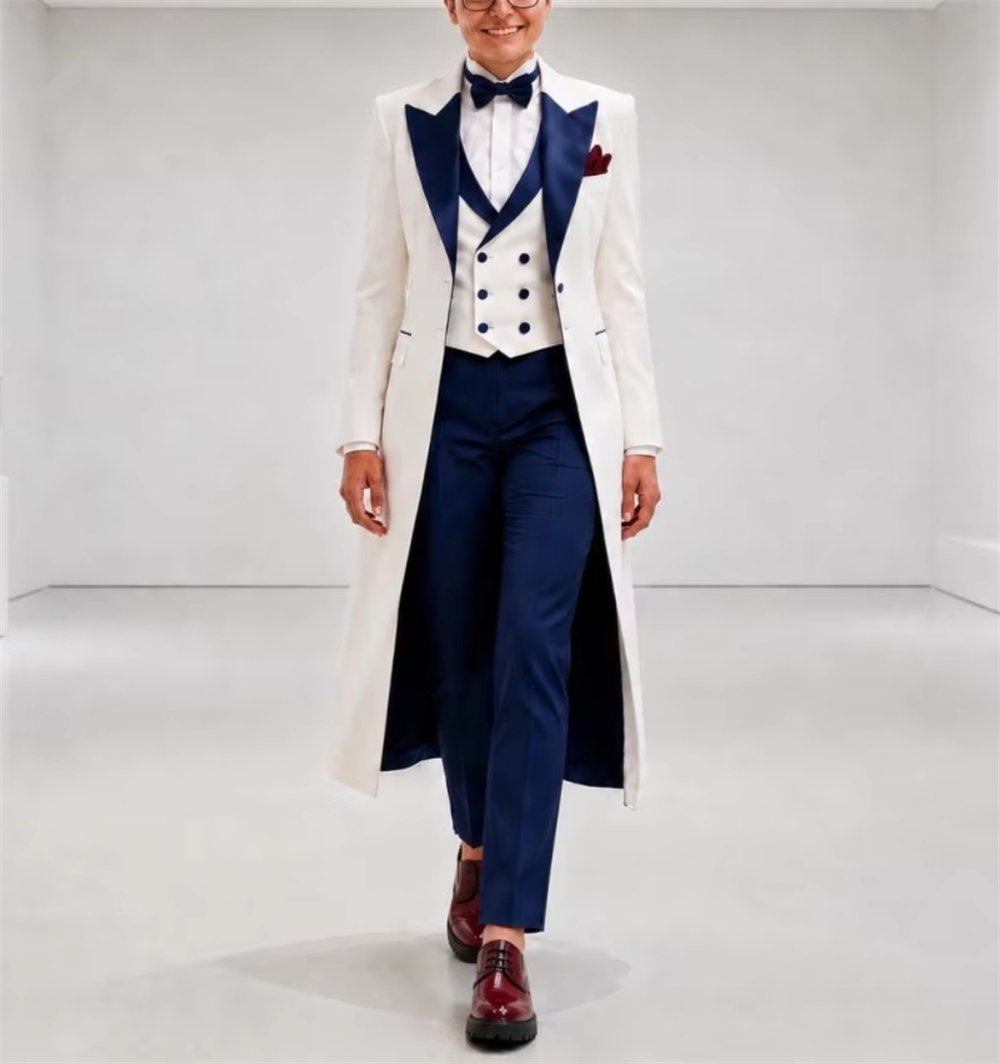 Navy Blue White Women's Jacket - огляд і ціна Women'S Formal Wear Suits