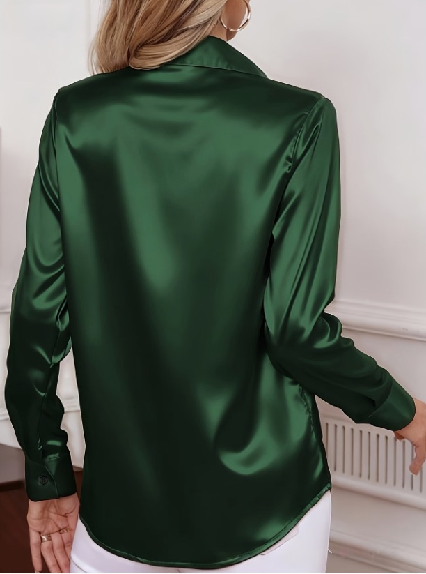 Women Satin Lapel Collar Blous - огляд і ціна Women Formal Wear Business